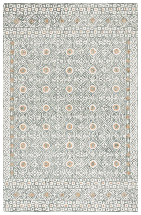 Safavieh Micro-Loop 4'-0" x 6'-0" Rug in Green / Ivory