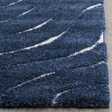 Safavieh Florida Shag 5'-3" x 7'-6" Rug in Dark Blue / Cream