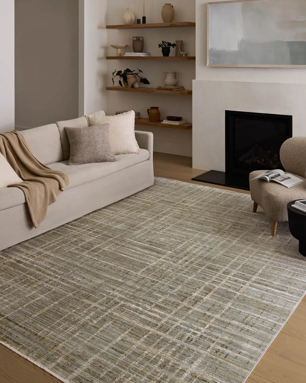 Loloi Wade Wae-03 Mist/Gold Rug - room scene 3