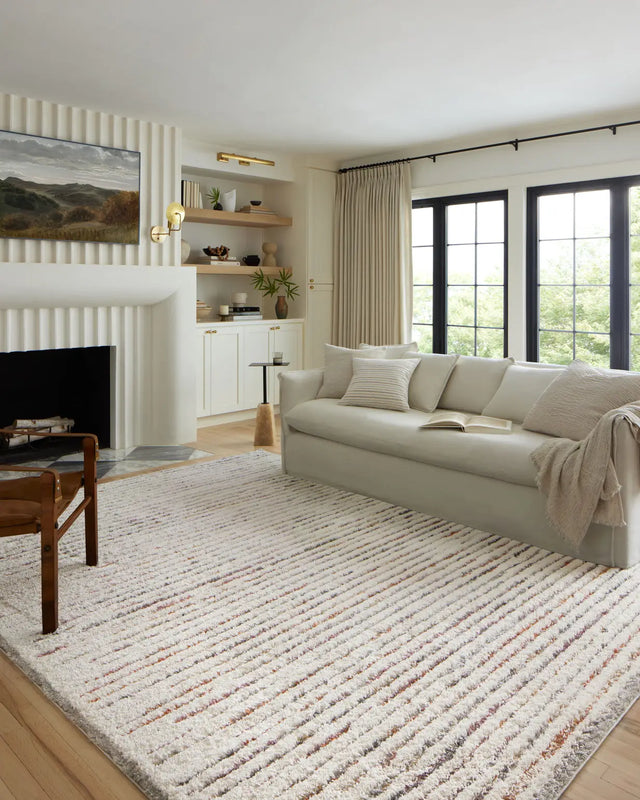 Loloi Levitt Shag Lev-01 Ivory/Multi Rug - room scene 3