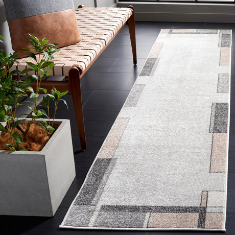Safavieh Phoenix 500 2'-2" x 9'-0" Rug in Light Grey / Beige Charcoal