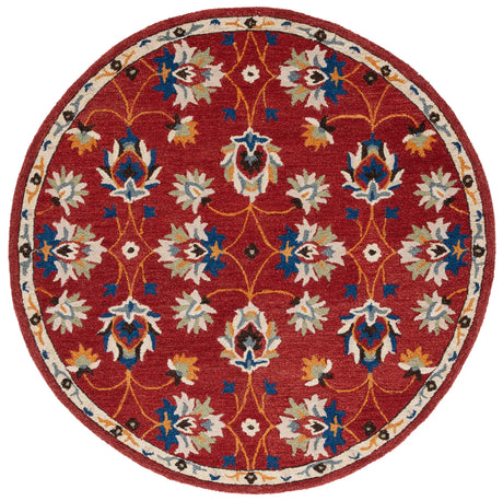 Safavieh Micro-Loop 5'-0" x 5'-0" Rug in Rust / Blue