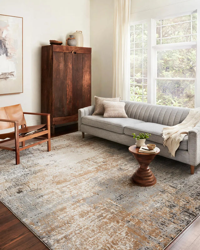 Loloi Bianca Bia-01 Stone/Gold Rugs - room scene 1