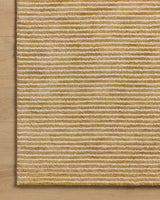 Loloi Sunday SUN-01 Wheat / Ivory Hand Tufted Rug - corner on wood