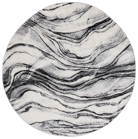 Safavieh Tulum 6'-7" x 6'-7" Rug in Ivory / Black
