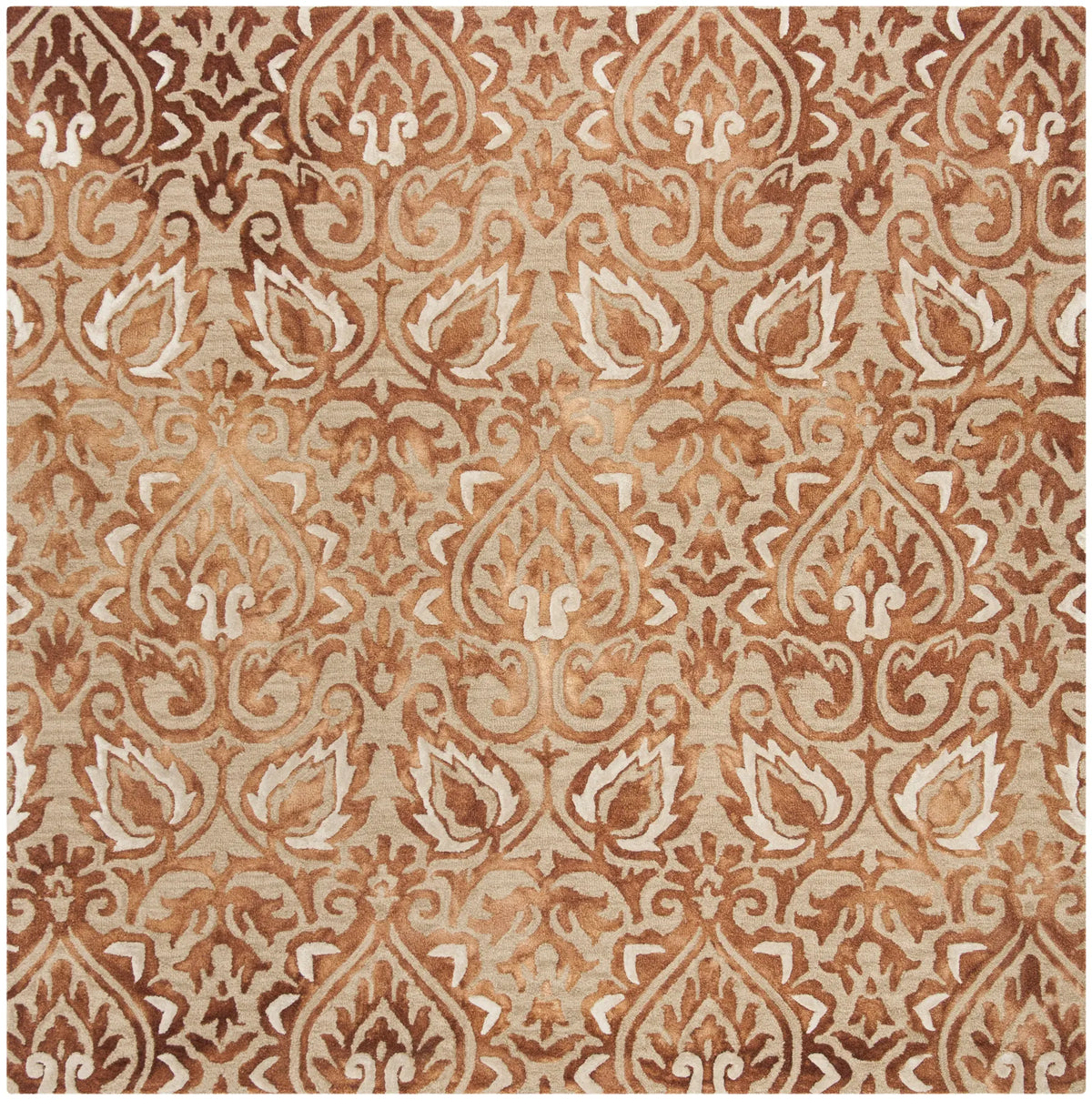Safavieh Dip Dye 7'-0" x 7'-0" Rug in Copper / Beige