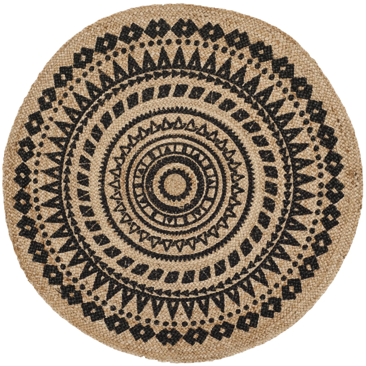 Safavieh Natural Fiber 5'-0" x 5'-0" Rug in Black / Natural