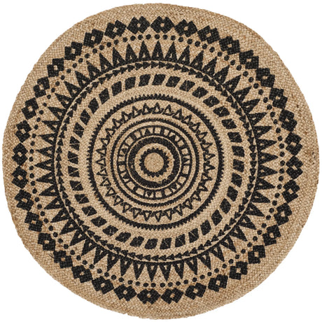 Safavieh Natural Fiber 5'-0" x 5'-0" Rug in Black / Natural