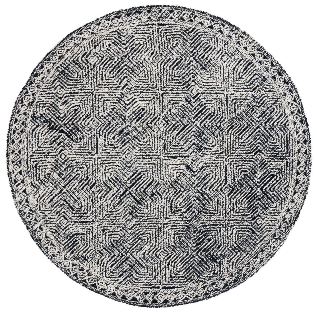 Safavieh Metro 6'-0" x 6'-0" Rug in Black / Ivory