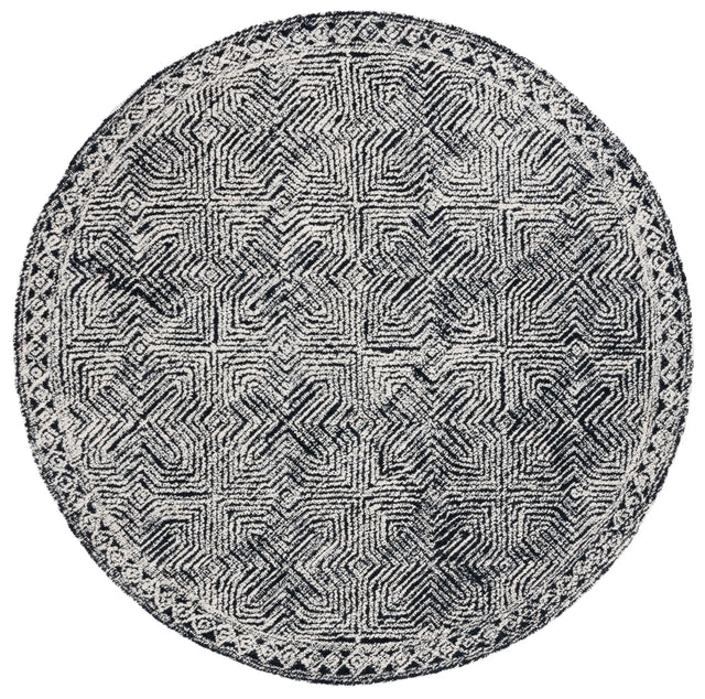 Safavieh Metro 6'-0" x 6'-0" Rug in Black / Ivory