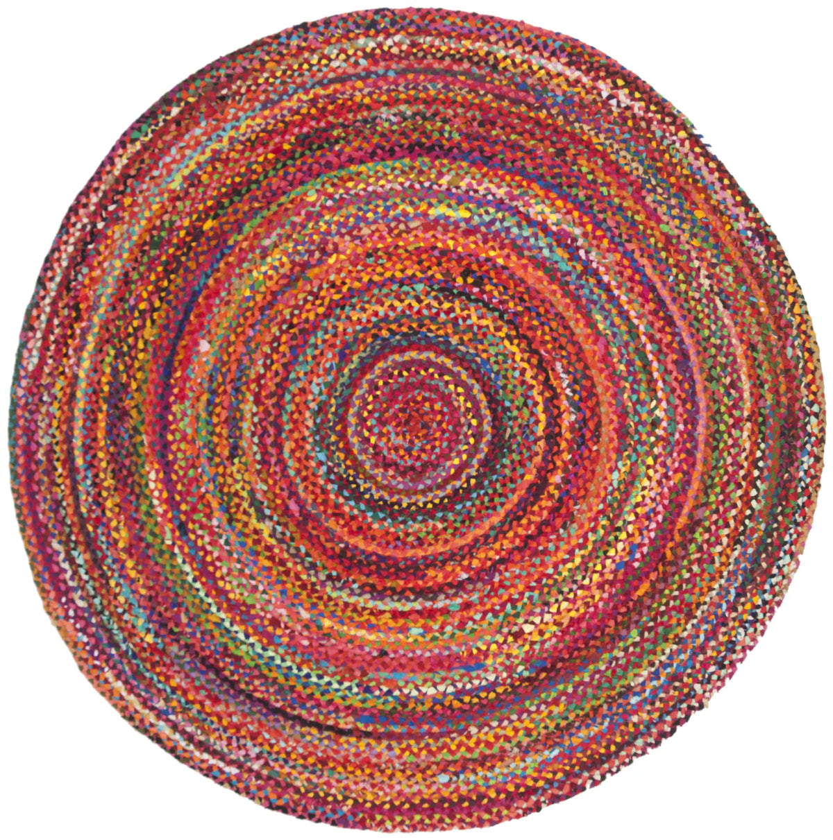 Safavieh Braided 5'-0" x 5'-0" Rug in Rust / Multi