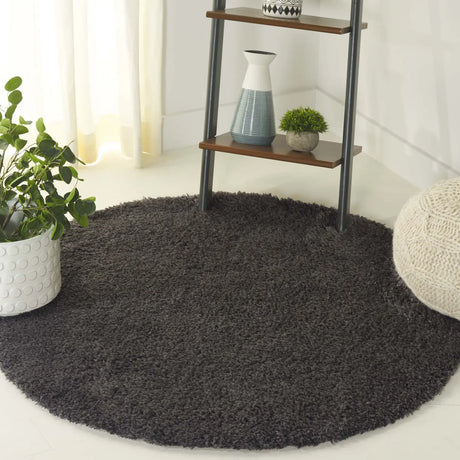 Safavieh Indie Shag 4'-0" x 4'-0" Rug in Dark Grey