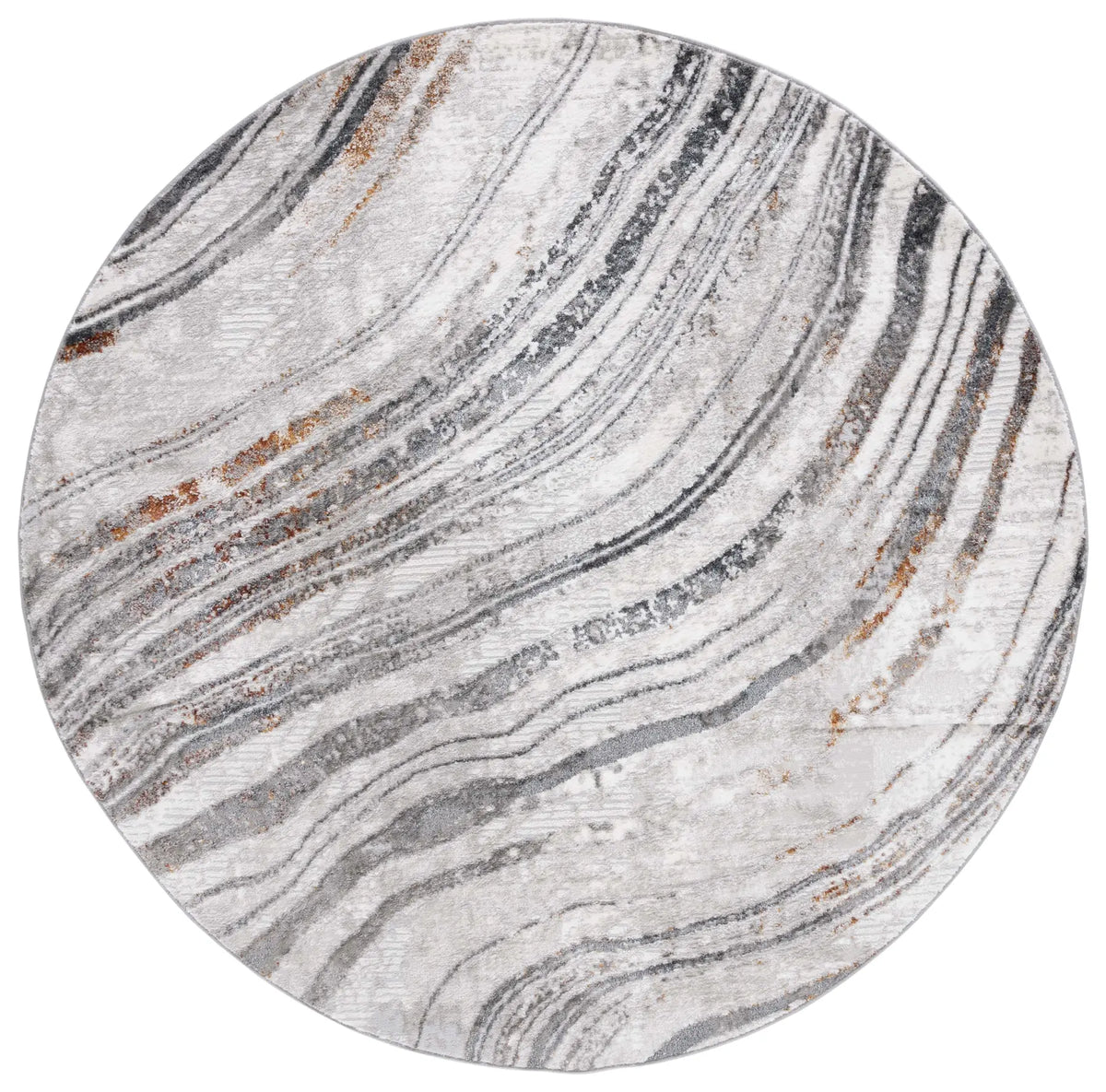 Safavieh Meadow 500 6'-7" x 6'-7" Rug in Light Grey / Black