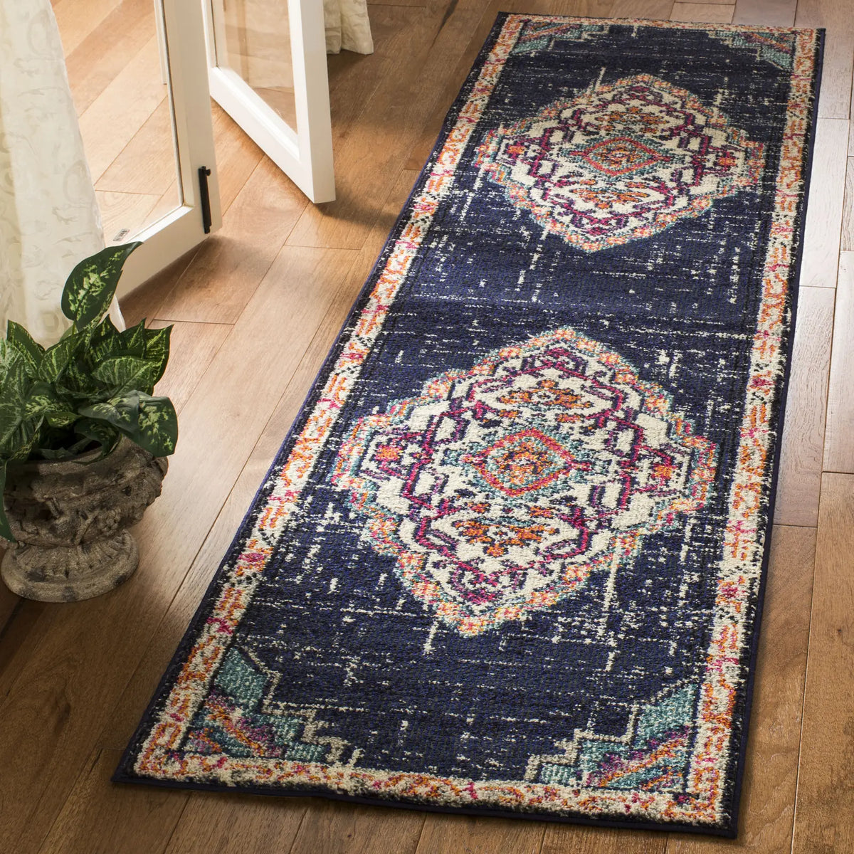 Safavieh Monaco 2'-2" x 8'-0" Rug in Black / Blue