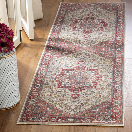 Safavieh Vintage Persian 2'-2" x 10'-0" Rug in Red / Ivory