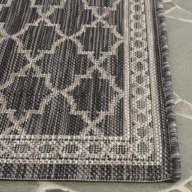 Safavieh Courtyard 2'-3" x 12'-0" Rug in Black / Beige