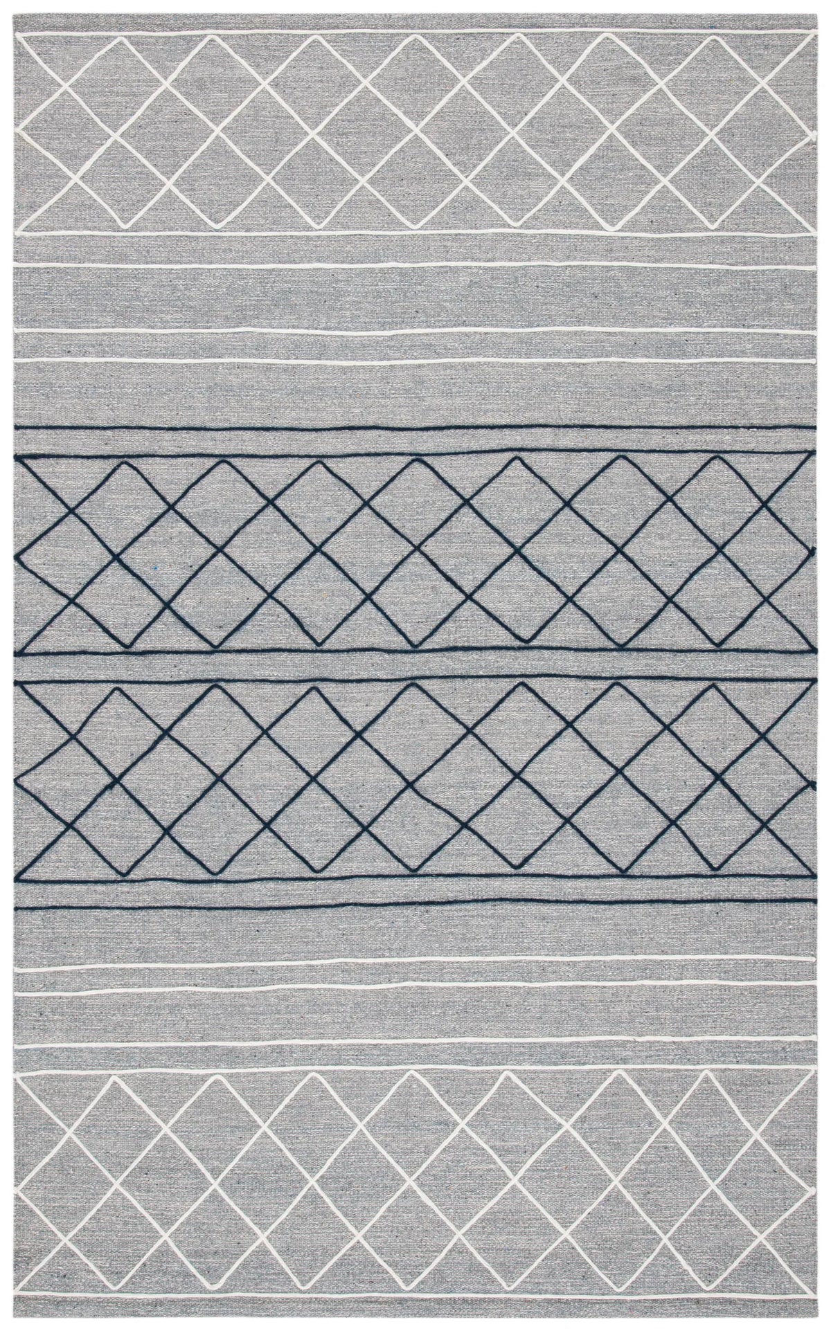 Safavieh Striped Kilim 4'-0" x 6'-0" Rug in Silver / Grey