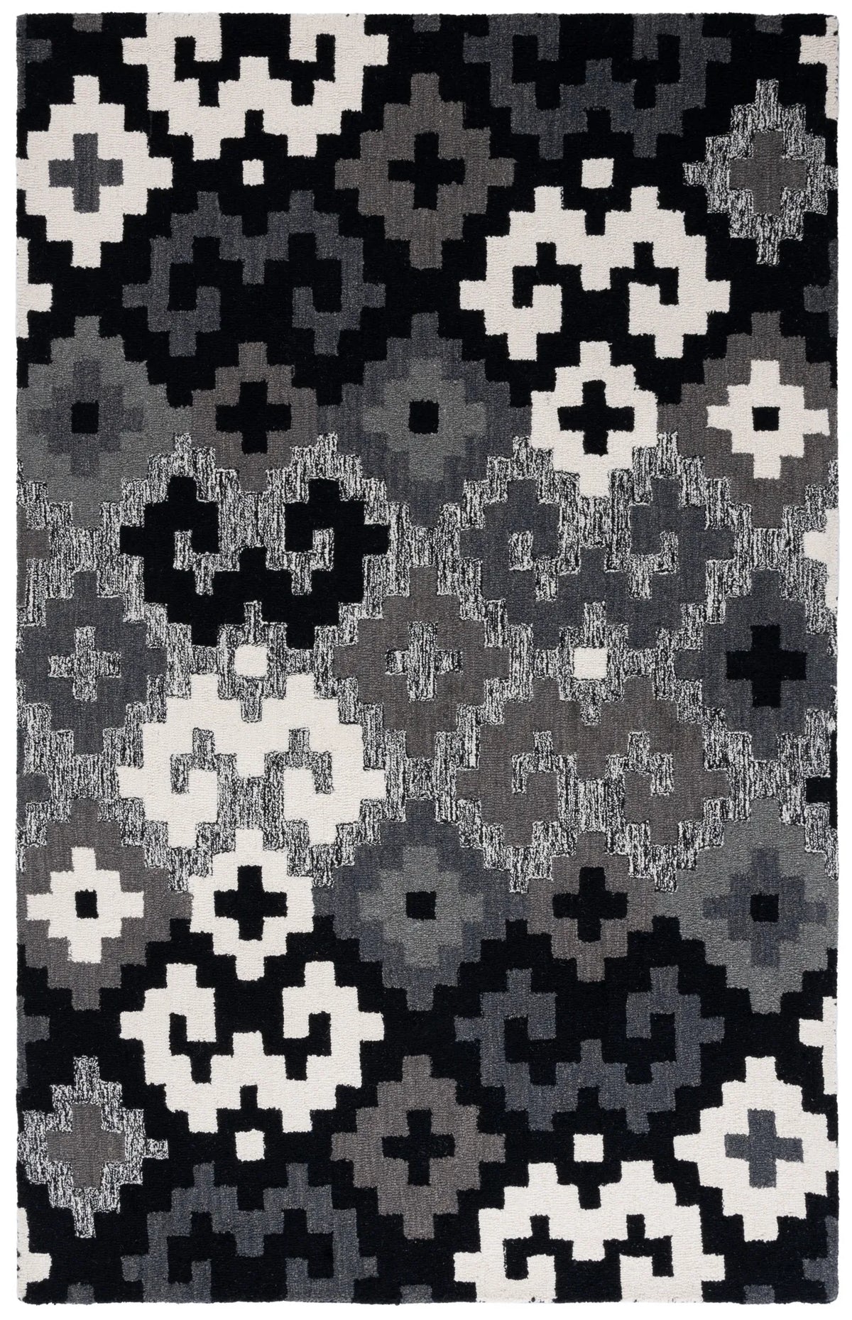 Safavieh Metro 4'-0" x 6'-0" Rug in Black / Ivory