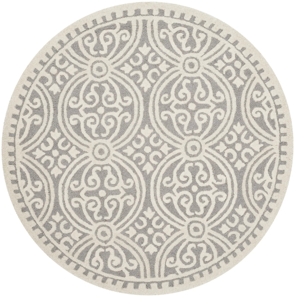 Safavieh Cambridge 4'-0" x 4'-0" Rug in Silver / Ivory