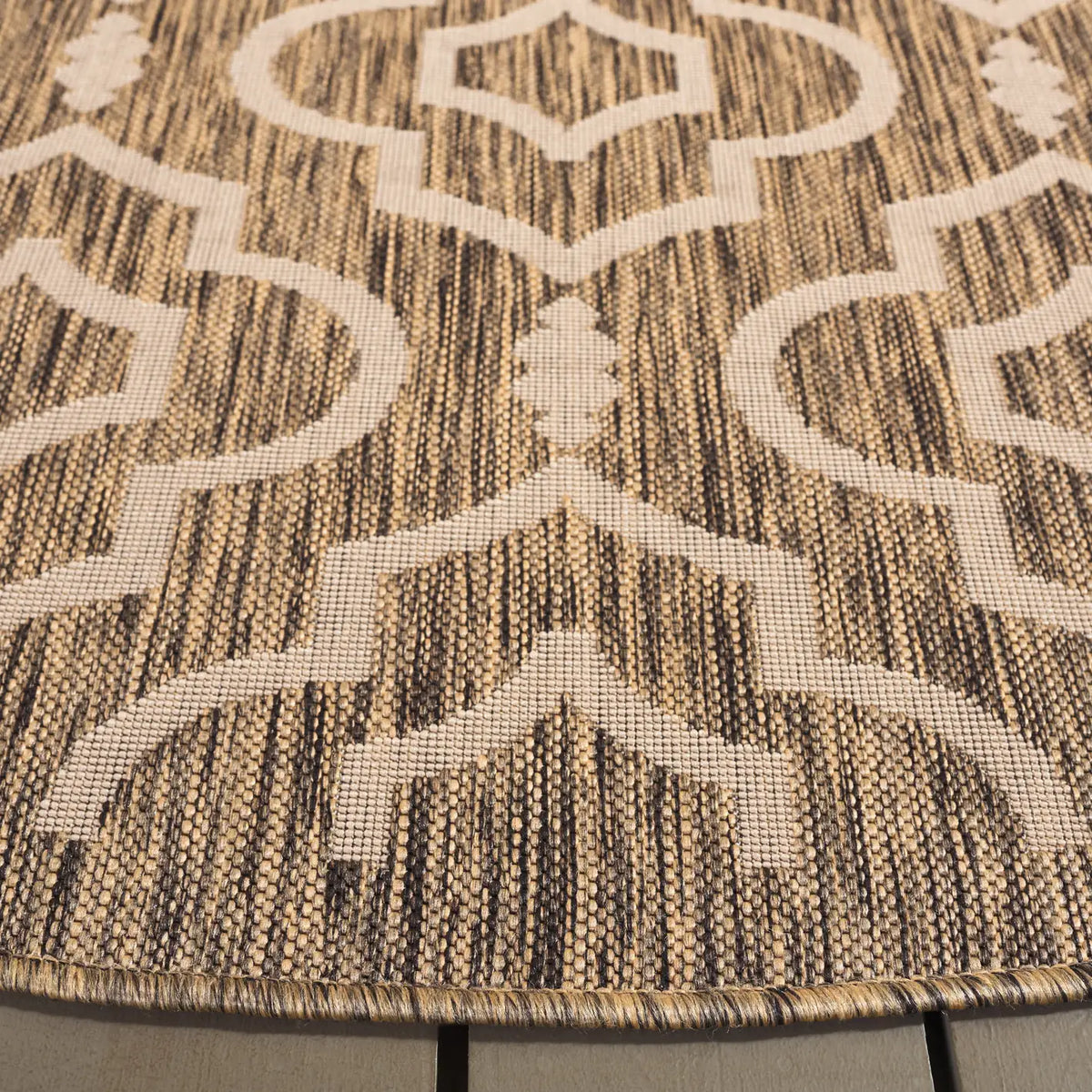Safavieh Courtyard 7'-10" x 7'-10" Rug in Brown / Bone