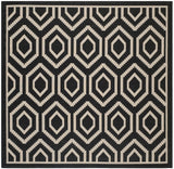 Safavieh Courtyard 6'-7" x 6'-7" Rug in Black / Beige