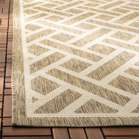 Safavieh Courtyard 5'-3" x 7'-7" Rug in Brown / Light Beige