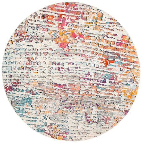 Safavieh Madison 5'-0" x 5'-0" Rug in Light Blue / Orange