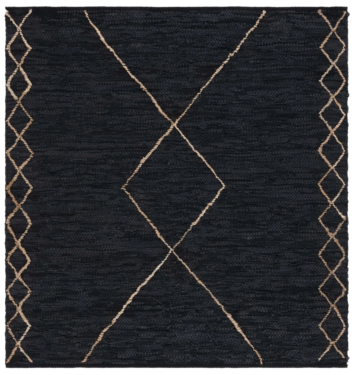 Safavieh Vintage Leather 6'-0" x 6'-0" Rug in Black / Natural