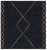 Safavieh Vintage Leather 6'-0" x 6'-0" Rug in Black / Natural