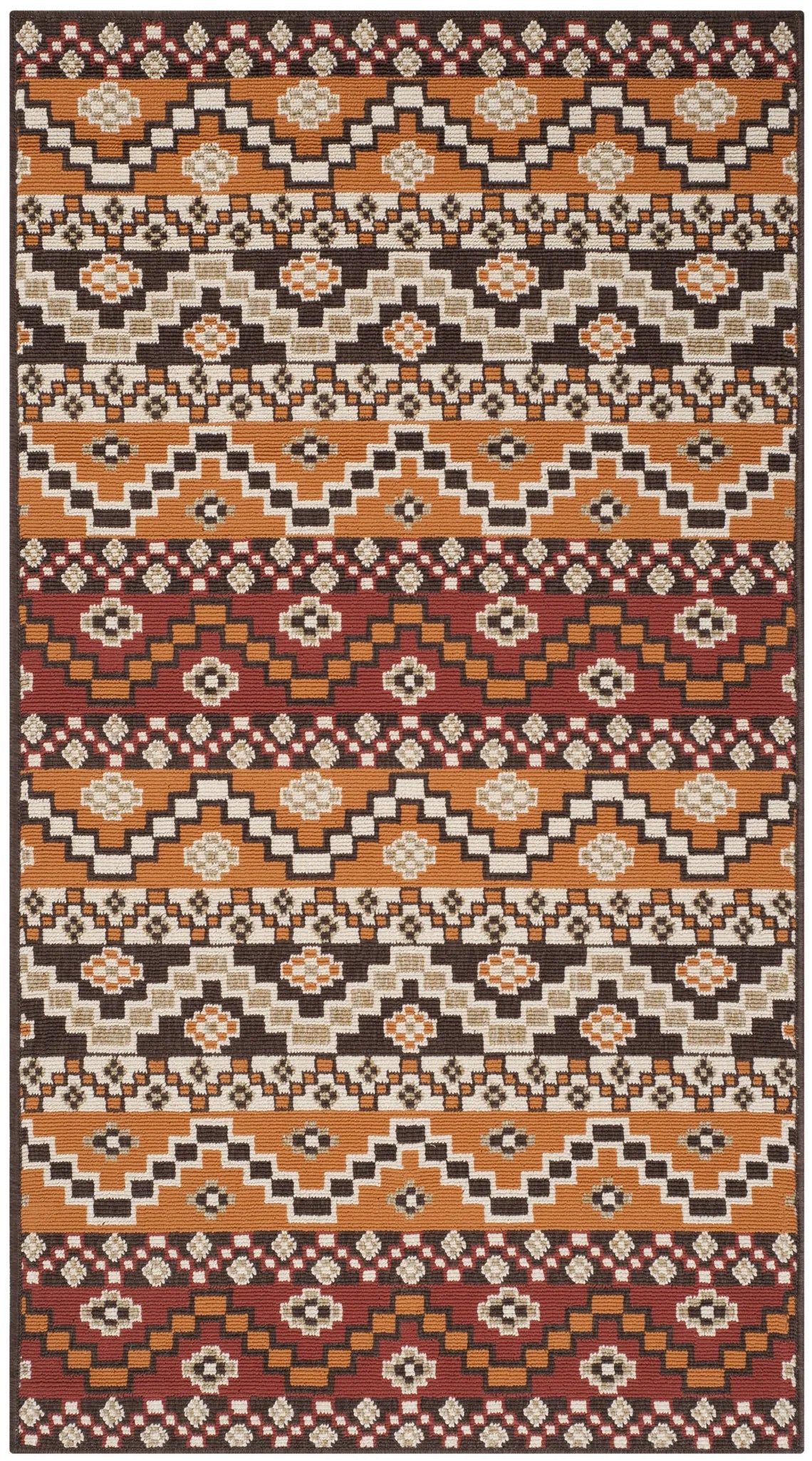 Safavieh Veranda 2'-7" x 5'-0" Rug in Red / Chocolate