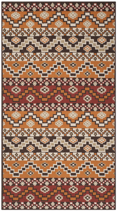 Safavieh Veranda 2'-7" x 5'-0" Rug in Red / Chocolate