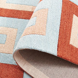 Safavieh Genre 4'-0" x 6'-0" Rug in Light Blue / Rust