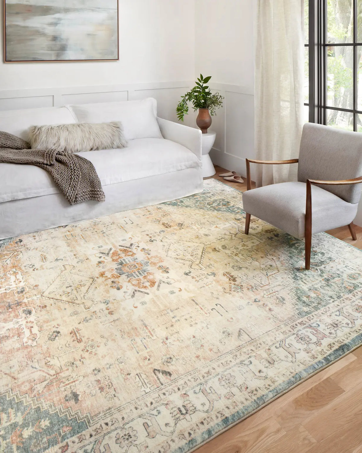 Loloi Rosette Ros-06 Clay/Ivory Rugs - room scene 2