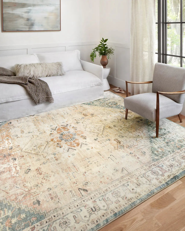 Loloi Rosette Ros-06 Clay/Ivory Rugs - room scene 2