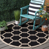 Safavieh Courtyard 5'-3" x 5'-3" Rug in Black / Beige