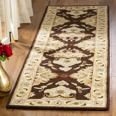 Safavieh Heritage 2'-3" x 10'-0" Rug in Espresso / Ivory