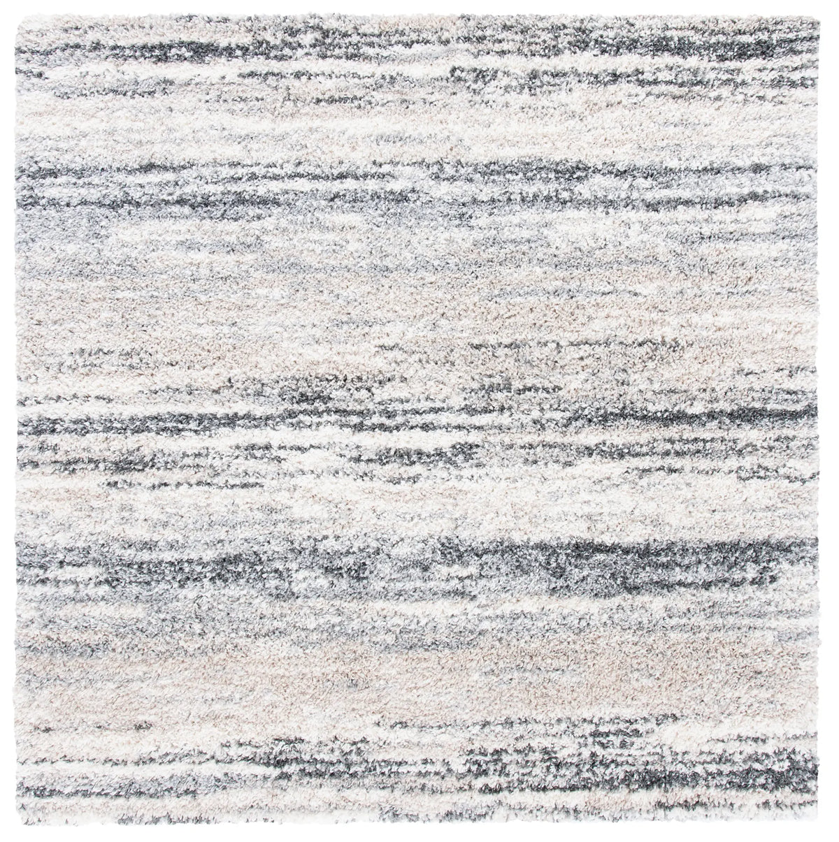 Safavieh Fontana Shag  800 6'-7" x 6'-7" Rug in Ivory / Grey