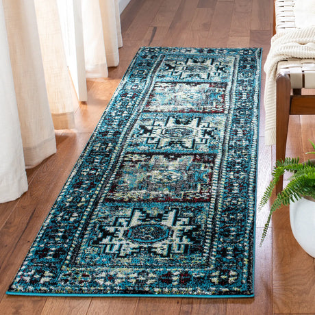 Safavieh Vintage Hamadan 2'-3" x 10'-0" Rug in Light Blue / Black