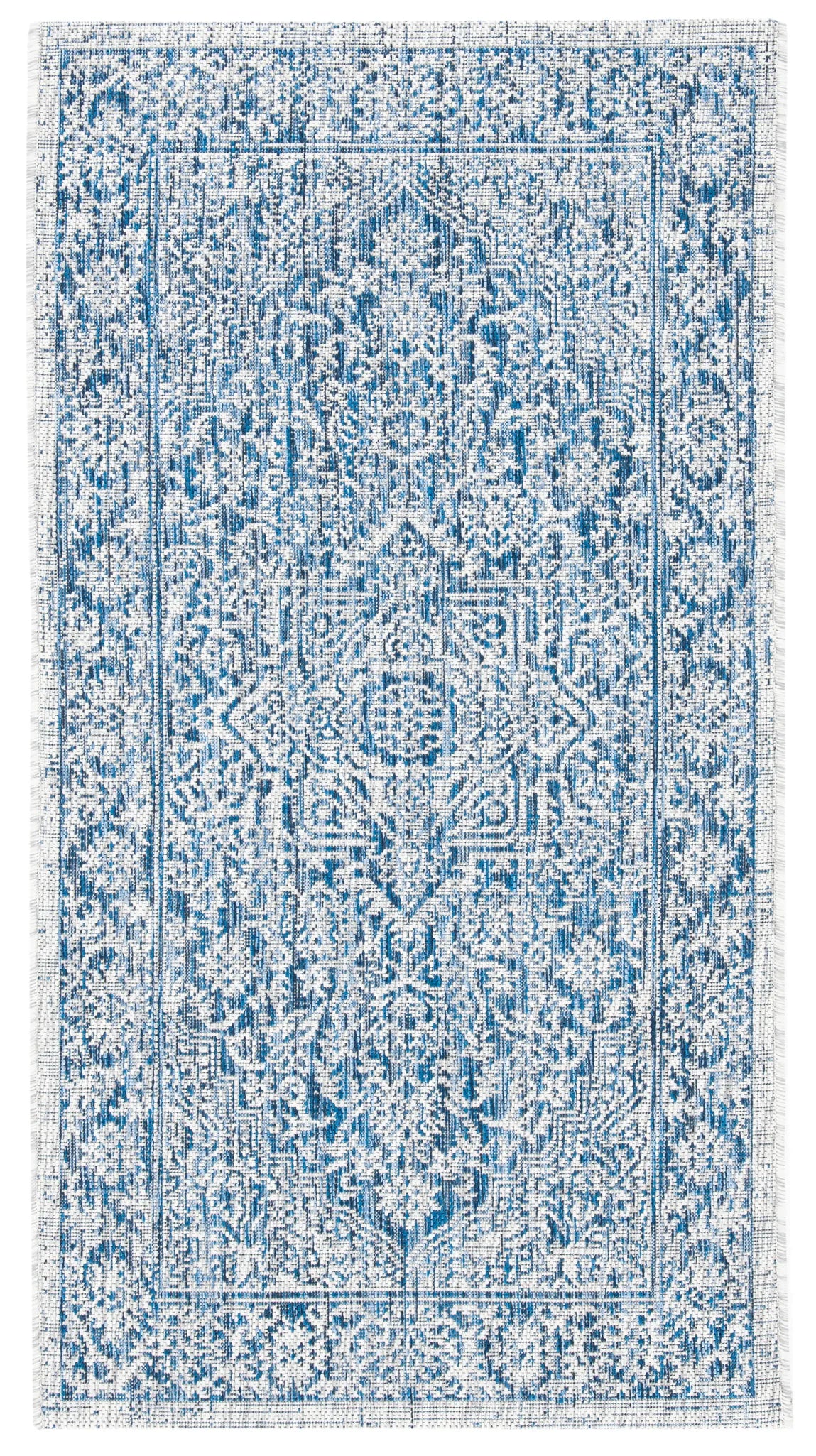 Safavieh Courtyard 2'-7" x 5'-0" Rug in Light Grey / Navy