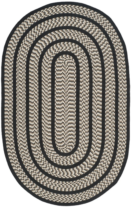 Safavieh Braided 5'-0" x 8'-0" Rug in Ivory / Black