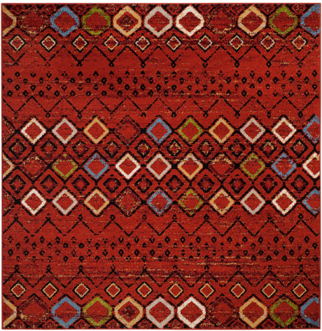 Safavieh Amsterdam 6'-7" x 6'-7" Rug in Terracotta / Multi