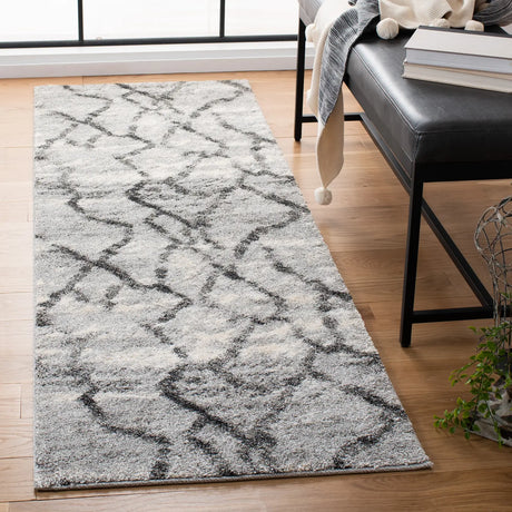 Safavieh Retro 2'-3" x 11'-0" Rug in Light Grey / Black