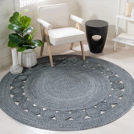 Safavieh Cape Cod 5'-0" x 5'-0" Rug in Charcoal