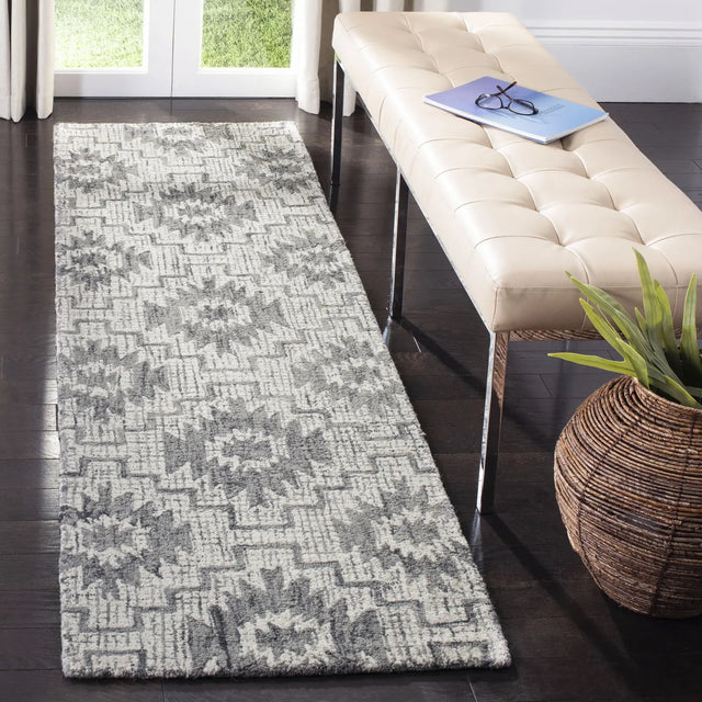 Safavieh Abstract 2'-3" x 8'-0" Rug in Ivory / Dark Grey