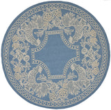 Safavieh Courtyard 5'-3" x 5'-3" Rug in Blue / Natural