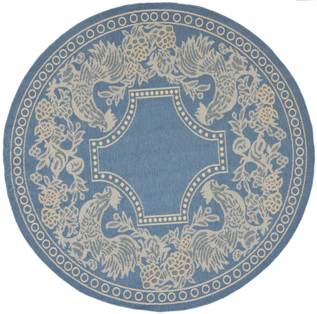 Safavieh Courtyard 5'-3" x 5'-3" Rug in Blue / Natural