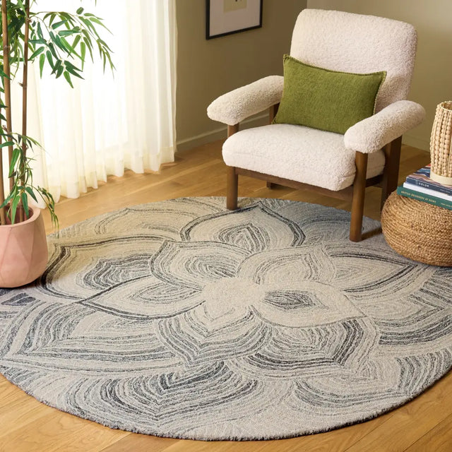 Safavieh Jardin 6'-0" x 6'-0" Rug in Ivory / Grey