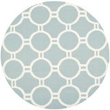 Safavieh Dhurries 6'-0" x 6'-0" Rug in Light Blue / Ivory