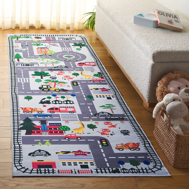 Safavieh Tacoma Kids 100 2'-6" x 8'-0" Rug in Ivory / Grey