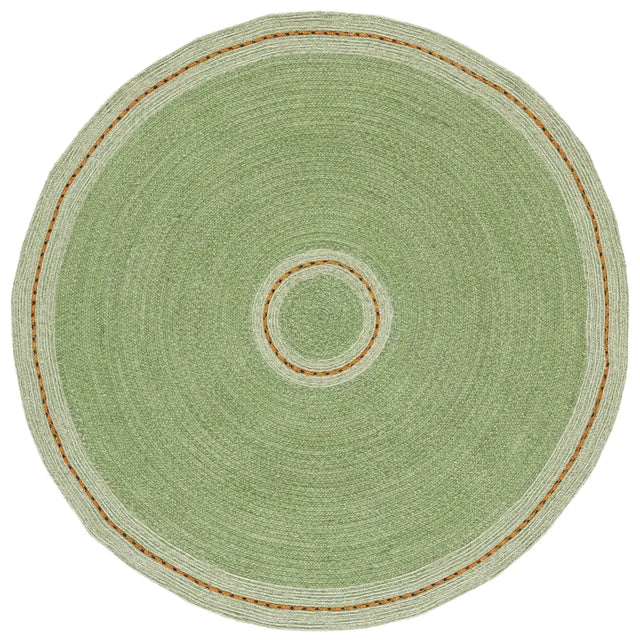 Safavieh Braided 5'-0" x 5'-0" Rug in Green / Gold